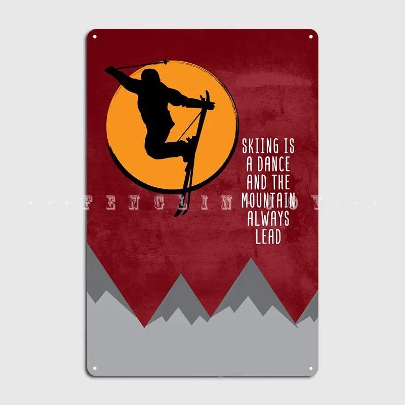 Ski Winter Sports Wall Art Metal Sign Wall Decor Pub Garage Cinema Kitchen Customize Tin Sign Poster