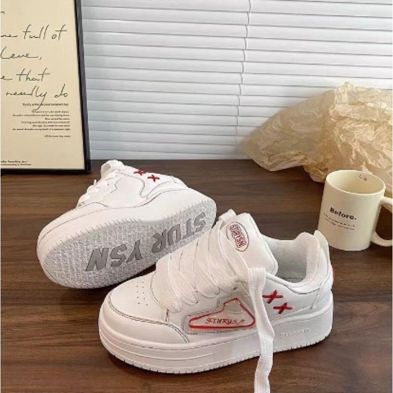 

Niche design sense star board shoes platform versatile sports casual white shoes children 35