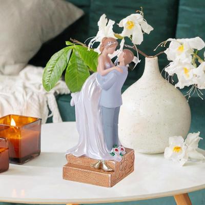 Adorno para tarta de boda, figura de novia y novio, muñecos decorativos para