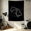 F1 Track Map Wall Tapestry Aesthetic Wall Hanging Printed Fabric Blanket Decorative Tapestries For Bedroom Living Room Home Decor