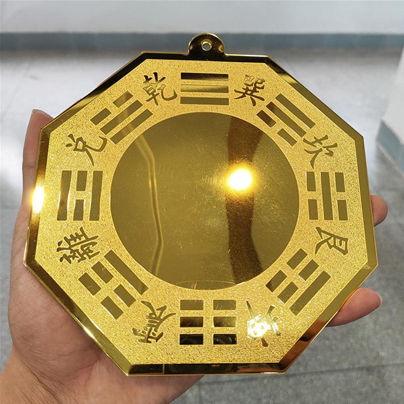 Chinese Handmade Brass Bagua Convex Mirror Feng Shui Protection Pendant for New Home Housewarming Gift