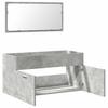 Bathroom Cabinet with Mirror Concrete Grey Wood Based Material