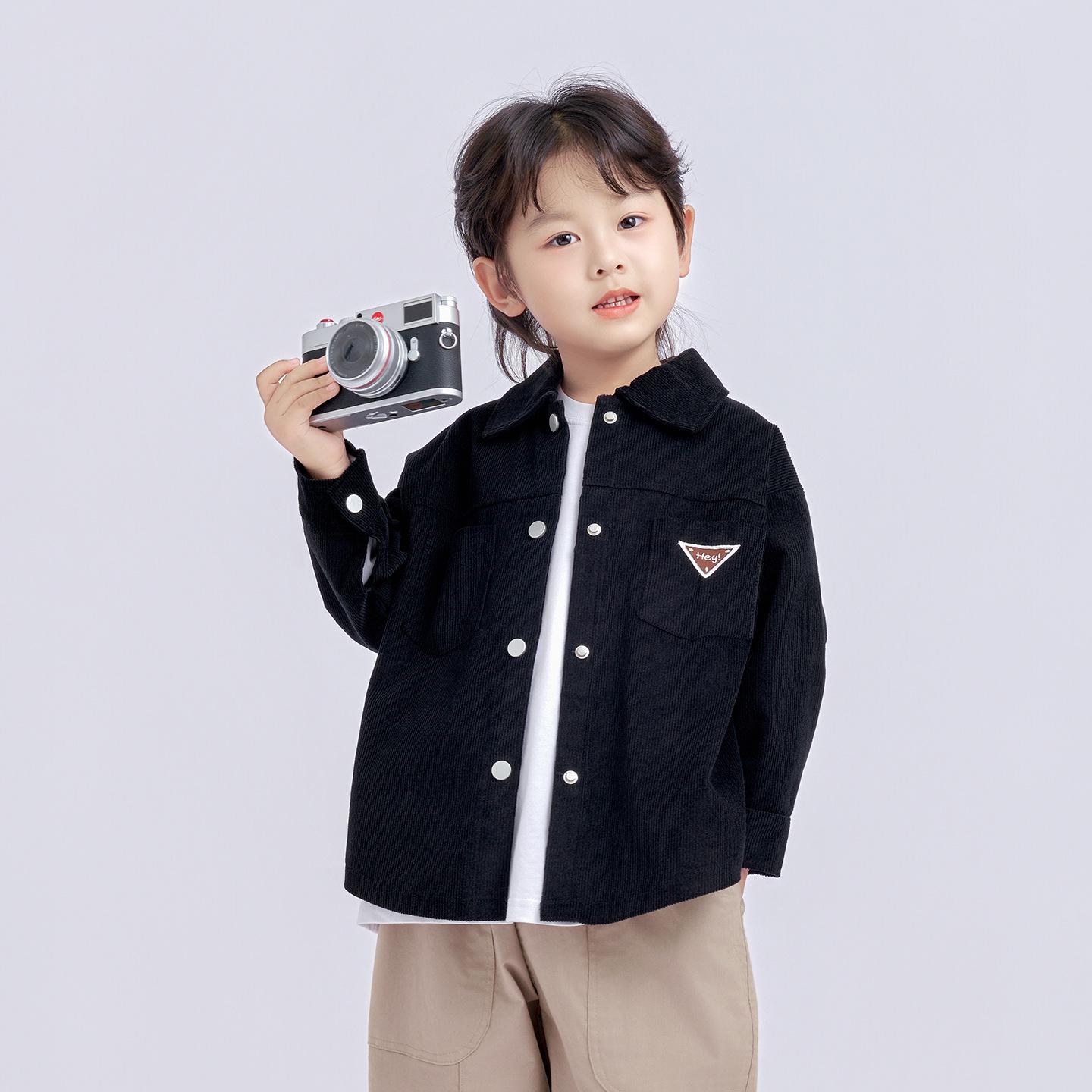 

Хлопковый кардиган-рубашка для мальчиков, Мода Весна/Осень 2025 для подростков, Однотонная куртка с лацканами. 110