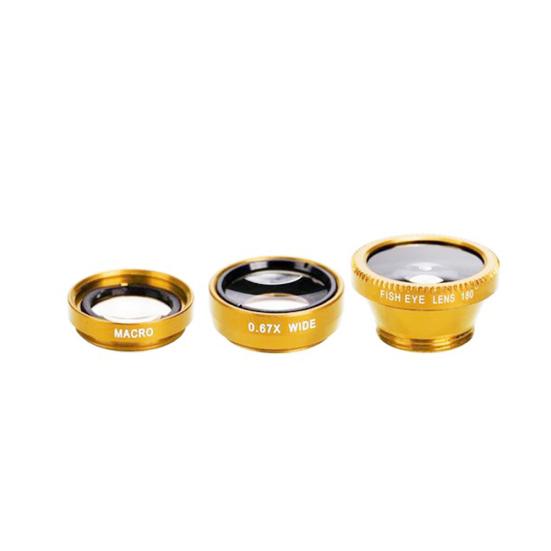 Kit Lenti 3 in 1 per Fotocamera Cellulare Fish Eye Macro Super Grandangolare con Clip