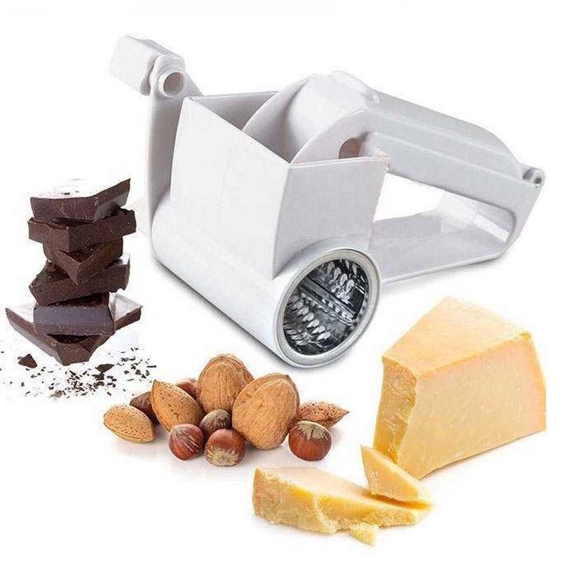 1pcs ABS Plastic Hand-Cranked Cheese Grater Rotary Ginger Slicer Grater Cutter for Chocolate with Stainless Steel Drum