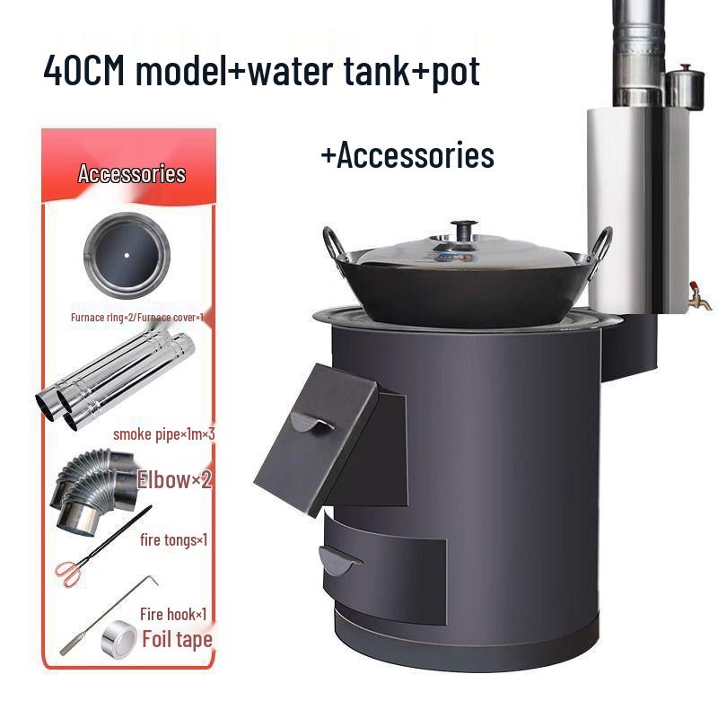 Φορητή Σόμπα Ξύλων Σιδήρου Χωρίς Καπνό: Εσωτερική & Εξωτερική Ενεργειακά Αποδοτική Ξυλόσομπα με Μεγάλο Τραπέζι για Κατσαρόλα