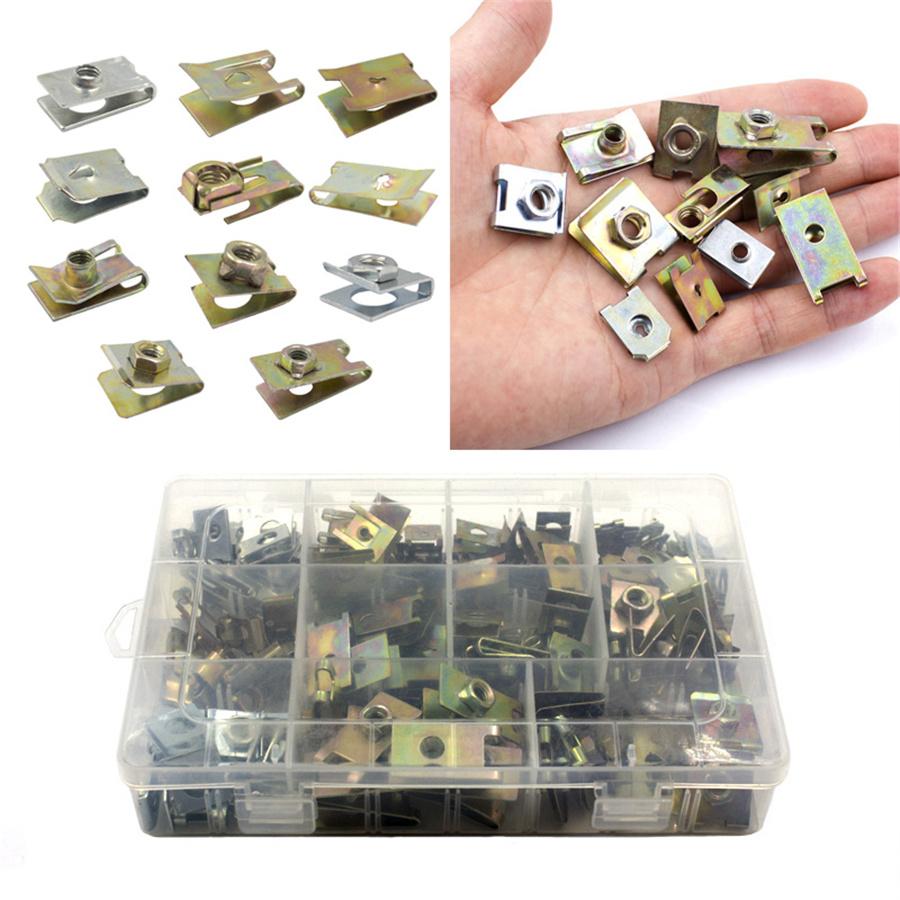 150 STK Metall U-type Base Fender Støtfanger Bladplate Festeklemme U Type Pakning FenderMetal clips