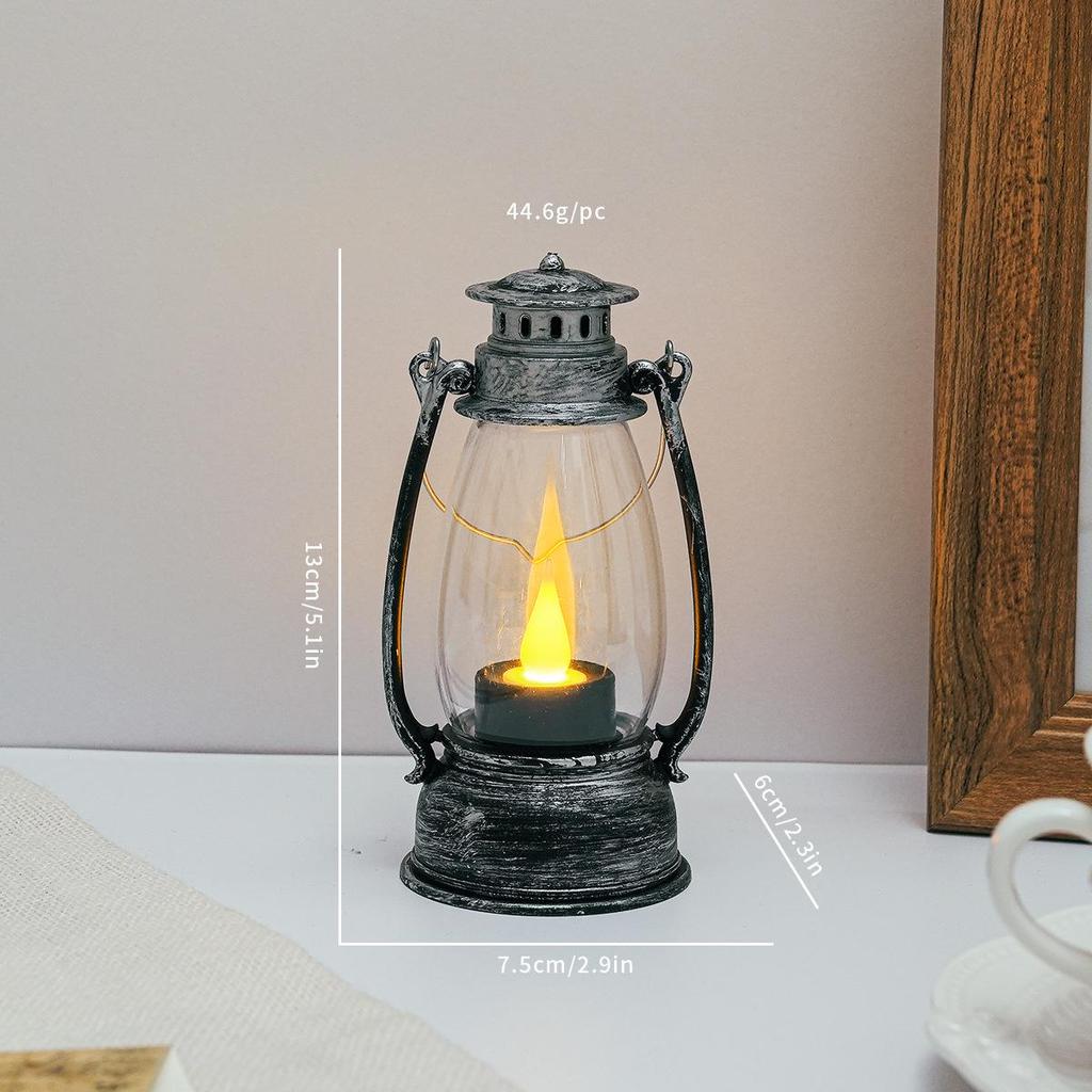 Retro Style Small Lantern Christmas Decoration Pony Lantern LED Candle Kerosene Lamp