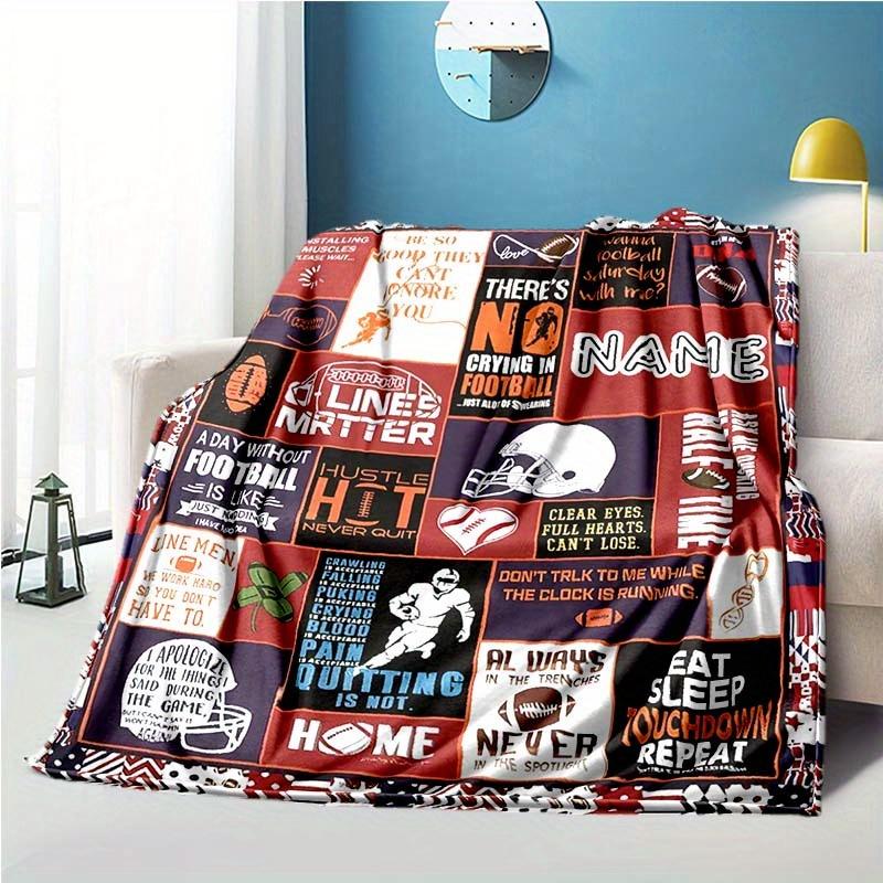 Football Customize Your Name Blanket Warm Comfortable And Soft Blankets Are Suitable For Home Lunch Break Blanket Office Sofa Sofa Gift To Relatives