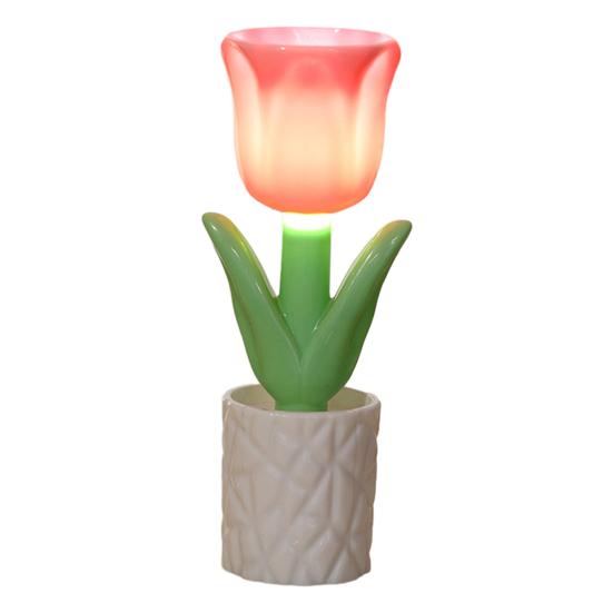 Mini LED Blume Floral mit Weichem Schein Nachtlicht Tischlampe Kreativ Batteriebetrieben Nachttisch Schreibtisch
