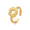 Women's Adjustable Stainless Steel Pleated Texture Ring