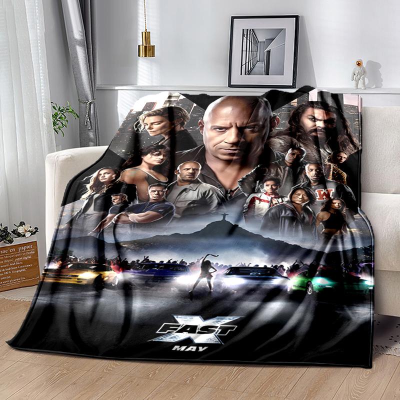 1pc Blanket Fast and Furious Print Design, Lightweight Blanket for Sofa, Bed- Soft &Warm, Gift for All Seasons like Christmas, Halloween