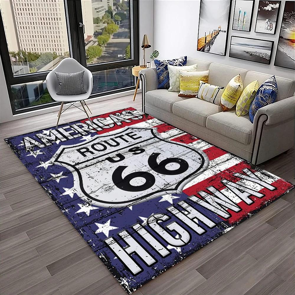 Mother Road,Historic Route 66,mãe estrada Carpet Rug for Home Living Room Bedroom Sofa Doormat Decor,Area Rug Non-slip Floor Mat