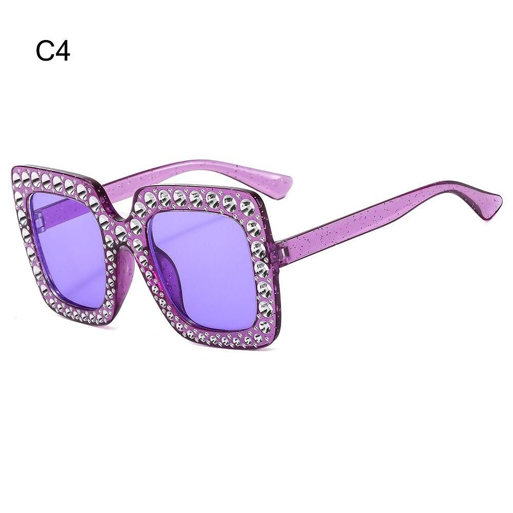 Crystal Oversized Sunglasses for Women Rhinestone Square Diamond Sun Glasses Retro Big Frame Sparkling Eyewear  New