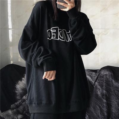 Herbst Lockerer Rundhals Langarm Hoodie für Damen