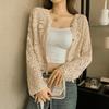 Häkel-Top für Damen als Oberbekleidung, Dünner Spitzen-Pullover zum Sonnenschutz, Klimatisierte Bluse, Vielseitige Stola-Jacke