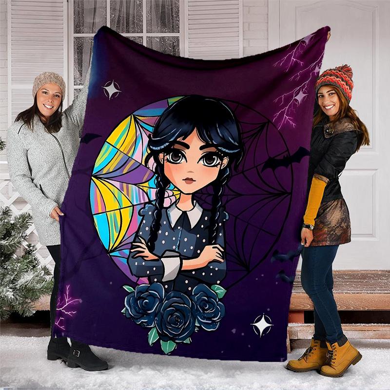 Wednesday Addams3 printed throw blanket—lightweight,soft,warm;versatile blanket for all seasons—perfect as &air-conditioning throw,nap blanket