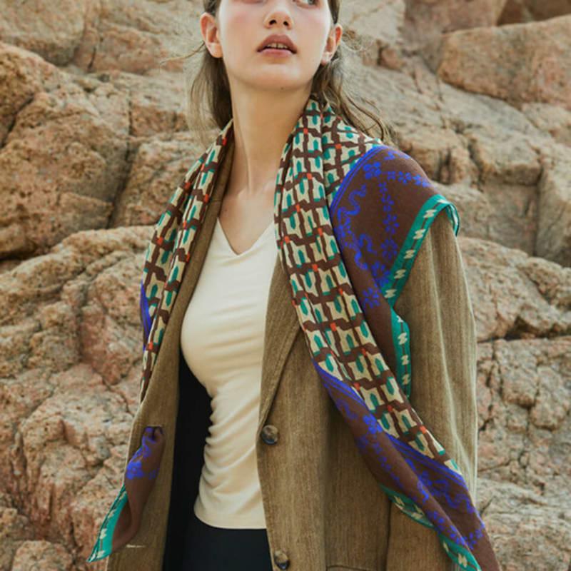 ANA MAISON Pleasant Retro Silk Wool Scarf [PMsw-1429]
