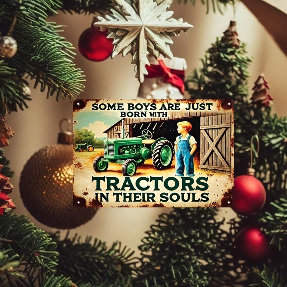 Vintage Tractor Metal Tin Sign Farmhouse Decor Rustic Wall Art