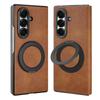 Faux Leather Flip Full Cover Phone Case For Galaxy Z Fold 8 Ultra 7 6 With Rotatable Ring Kickstand Holder, Wireless Charging