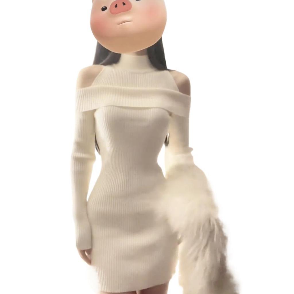 Off-Shoulder Knitted Bodycon Dress - Long Sleeve, Autumn/Winter Style, Waist-Cinching Short Skirt