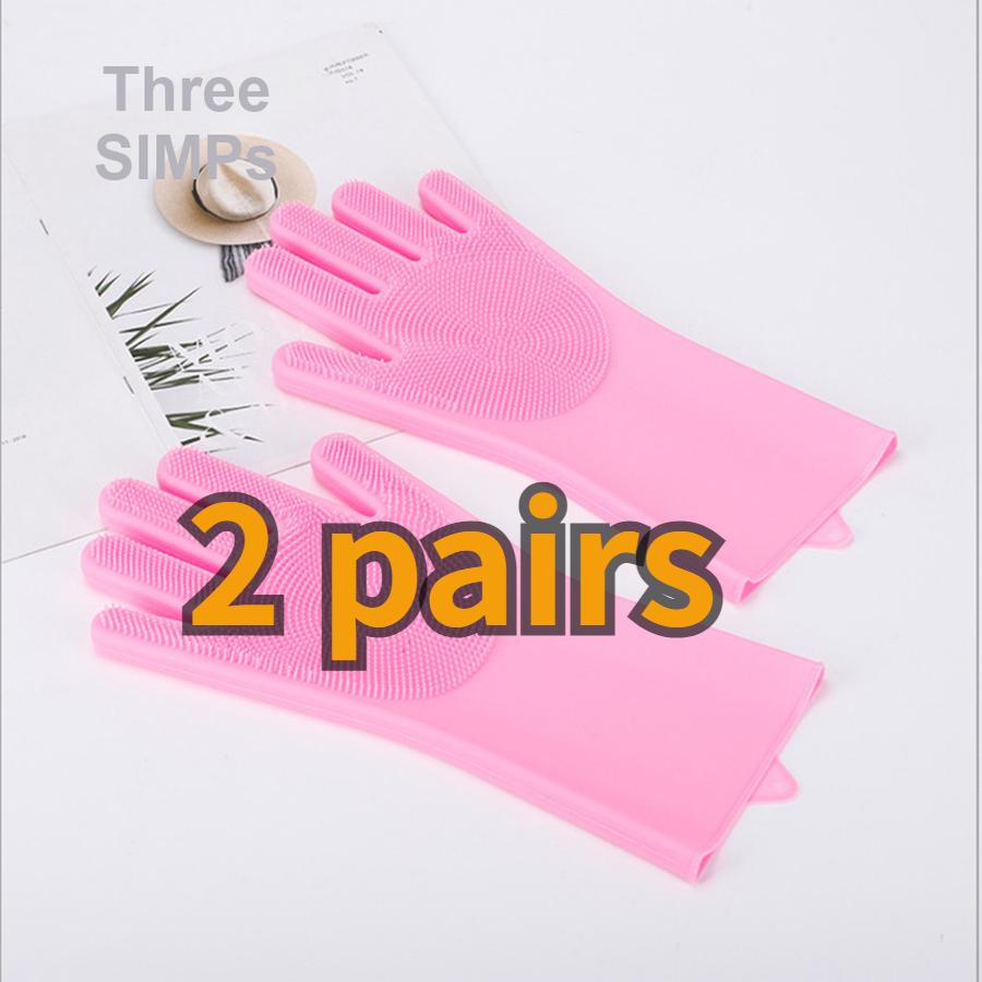 2 Stück Silikon Spülhandschuhe Magische Badehandschuhe für Zuhause Langlebige Verschleißfeste Wasserdichte Gummihandschuhe Hersteller