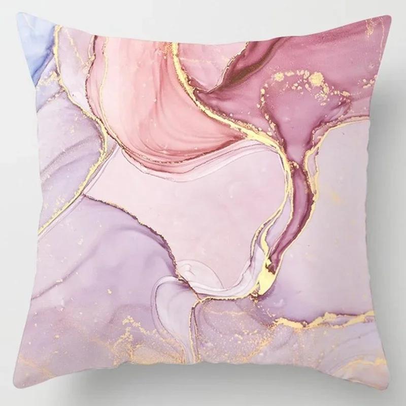 Modern Pink Pillow Case Polyester Peachskin Soft Cushion Cover Car Sofa Bedroom Living Room Fashion Home Decorative Pillowcase