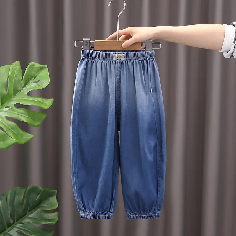 Children's Clothing Boys and Girls Jeans Spring and Autumn Casual Pants Trousers Pocket Printing Trousers