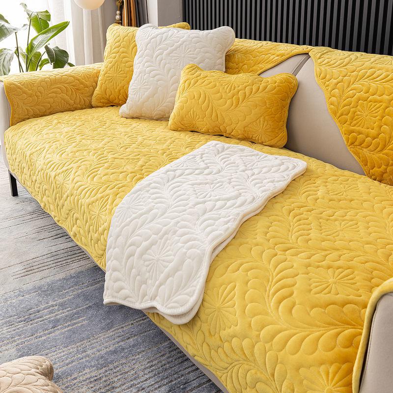 Утолщенный плюшевый чехол для дивана — фото 14