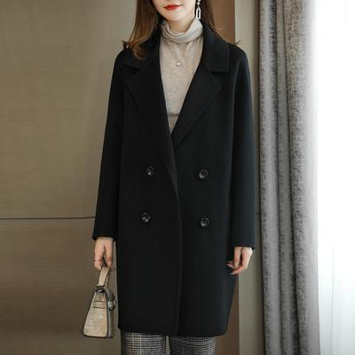 Woolen Jacket Women's Autumn and Winter New Korean Version Temperament Suit Collar Thickened Medium and Long Woolen Jacket