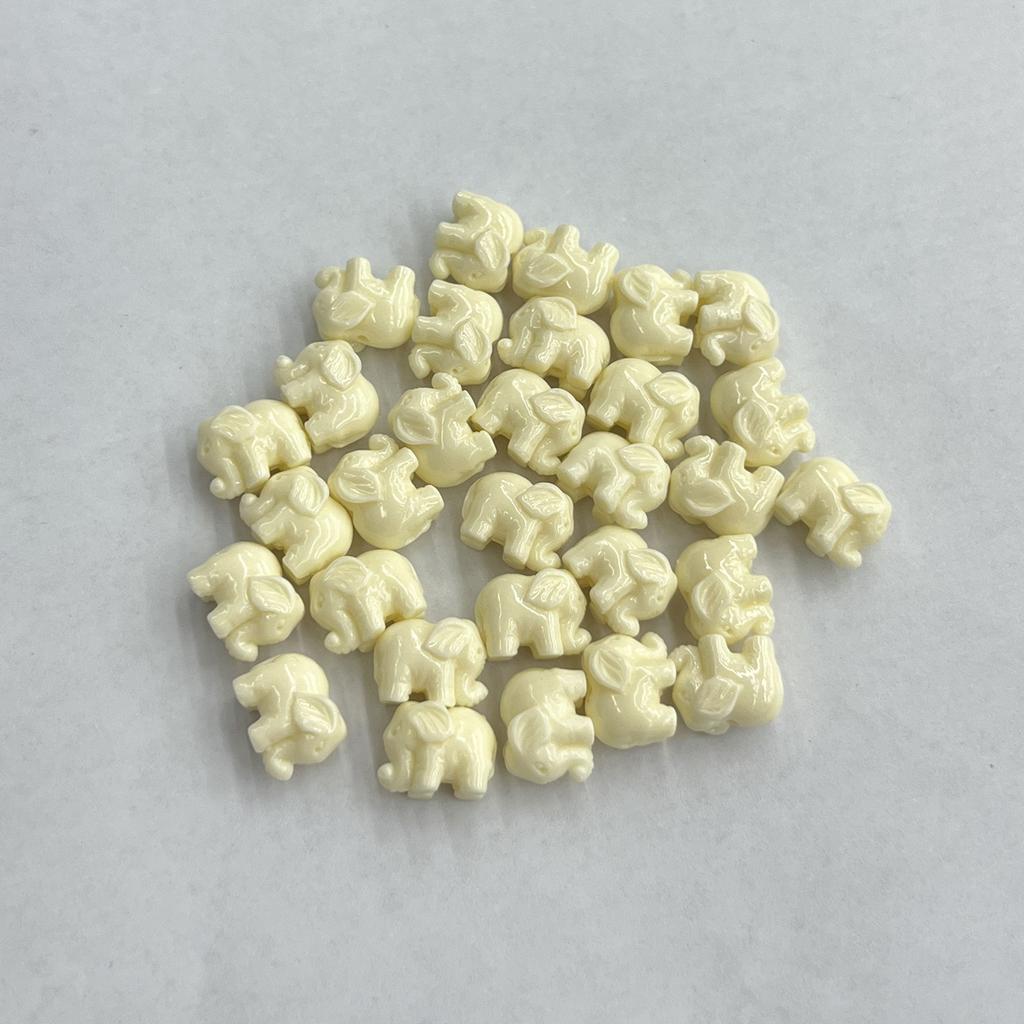 5Pcs/Pack, 11×14.5mm Elephant Shape Plastic Beads with Hole - Cute Animal Charms for DIY Jewelry - Handmade Bracelet/Necklace Craft Supplies