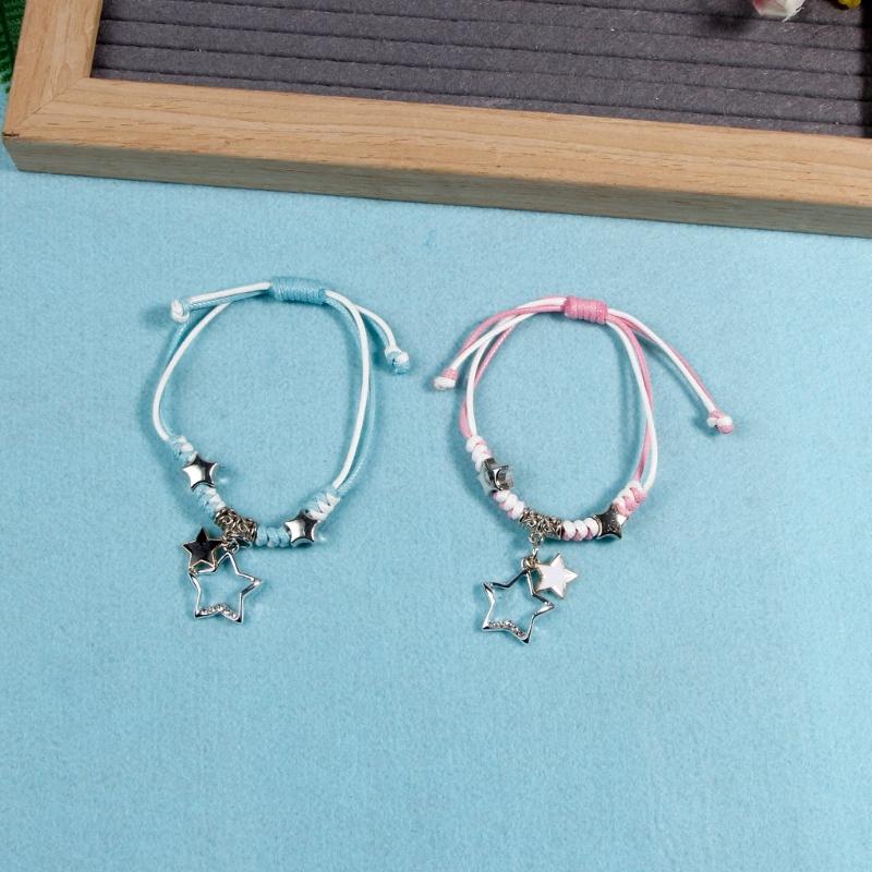 Fashionable His and Hers Bracelets, Set of 2pcs Woven Rope Lovers Bracelets Handwoven Bangles Couple Wrist Chains