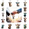 Cute Cartoon Colorful Bull Keychain Keyring Pendant For Car Backpacks Acrylic Material 8cm/3.1 In Size