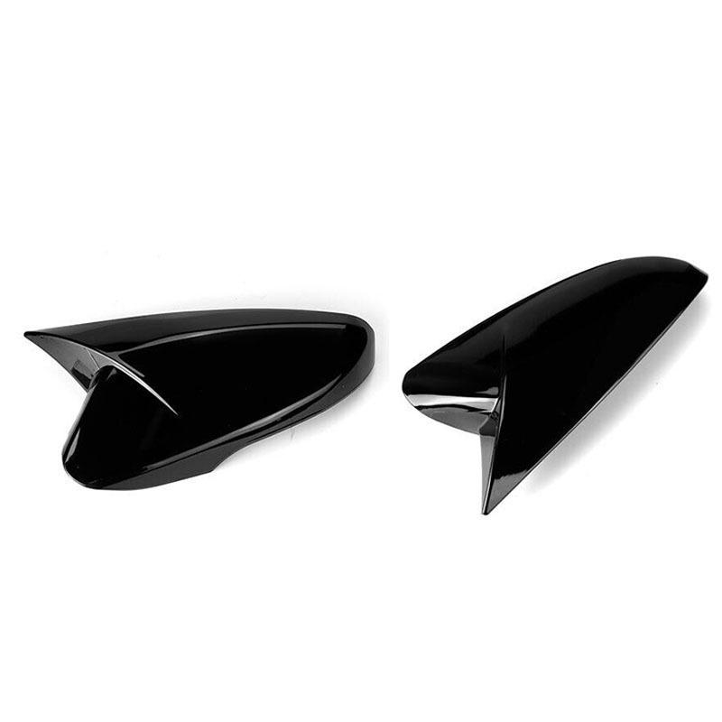 Hyundai Veloster Rearview Mirror Cover 2012-2018, Carbon Fiber Pattern, Gloss Black Finish.