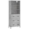 VidaXL Buffet haut Gris béton 69,5x34x180 cm Bois d'ingénierie 3189393