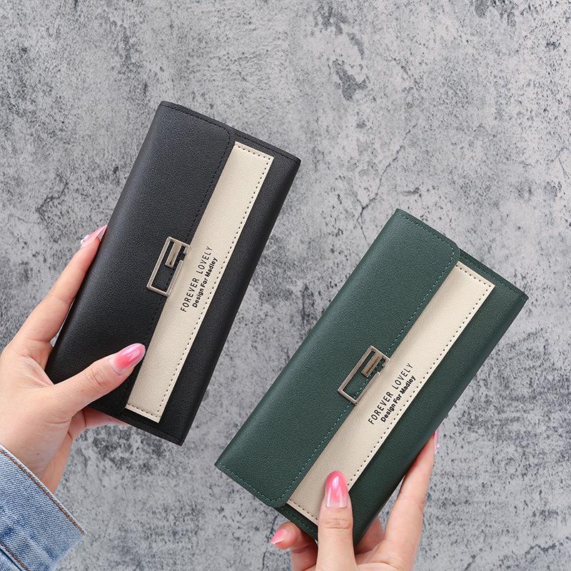 Women's Korean Style Tri-Fold Clutch: Fashionable Coin Purse & Card Holder