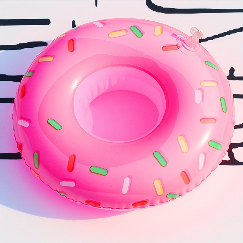 Luftmatratzen für Becher Aufblasbarer Donut Getränkebecherhalter Poolliegen Baruntersetzer Schwimmhilfen Niedliches Spielzeug Getränkehalter