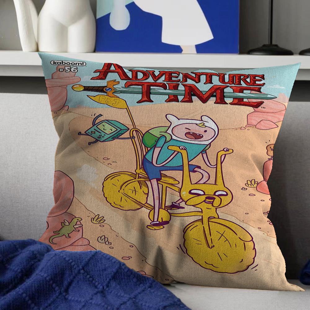 Adventure Time Con Finn Jake Copricuscini Cartone Animato Divano Decorativo Casa Stampa Double-sided Corto Peluche Carino Copricuscino