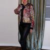 Women Casual Color Sequined Cardigan Jacket Zipper Open Front Jacket