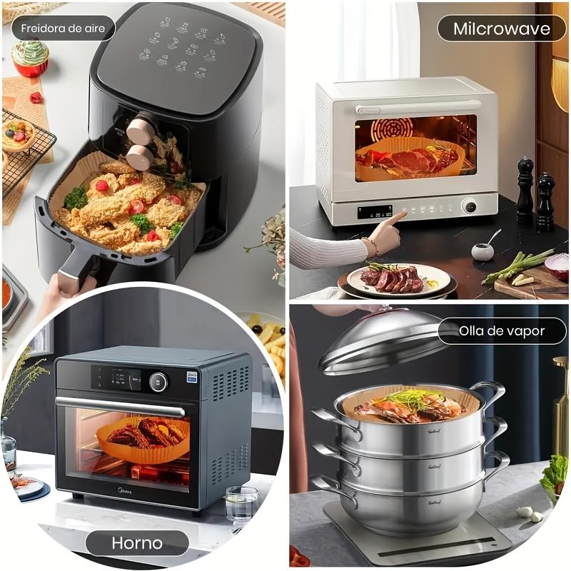 100pcs Air Fryer Paper, 7.87 Inches, BPA Free, Disposable, Suitable for Oven,Free Fryer Accessories, Disposable Mold, Square Air Fryer Paper