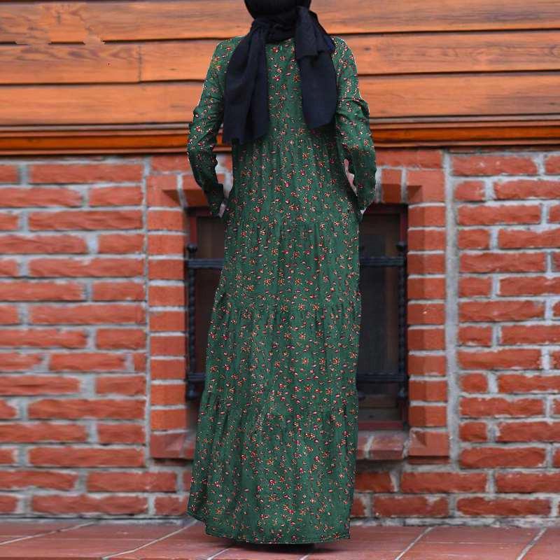 2025 Women's Middle Eastern Floral Vintage Cotton Linen Dress