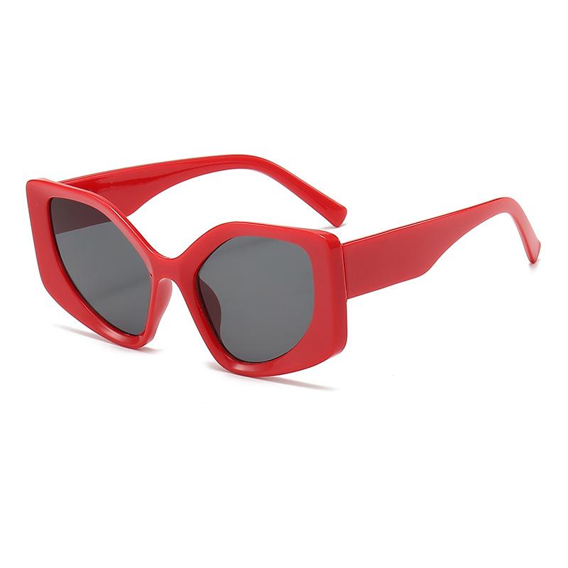 Big Frame Vintage Cat Eye Sunglasses Women Men Retro Square Sun Glasses Polygon Goggle for Male Female