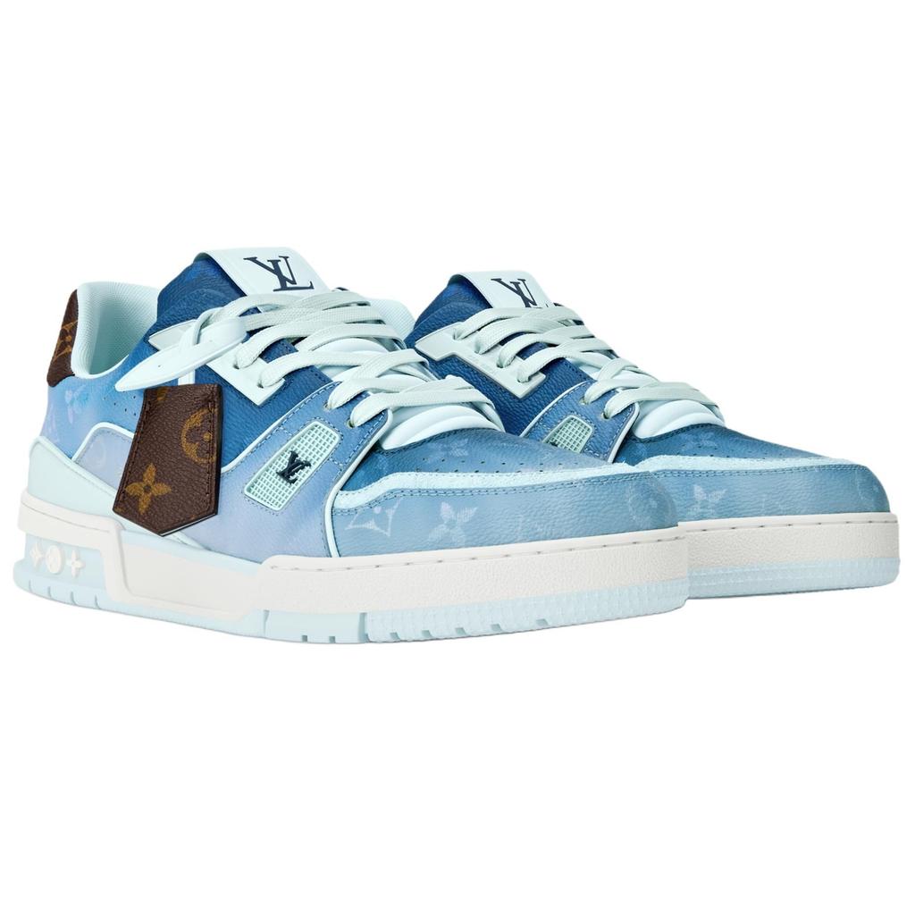 Louis Vuitton Trainer Low Top Skateboard Shoes Unisex Sea Blue 1AJVAD