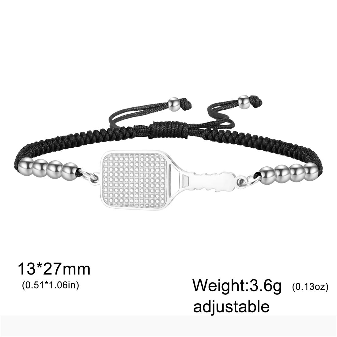 

Stainless Steel Pickleball Bracelet Rope Chain Newly Emerging Sports Bracelets for Women Men Couple Jewelry Gift