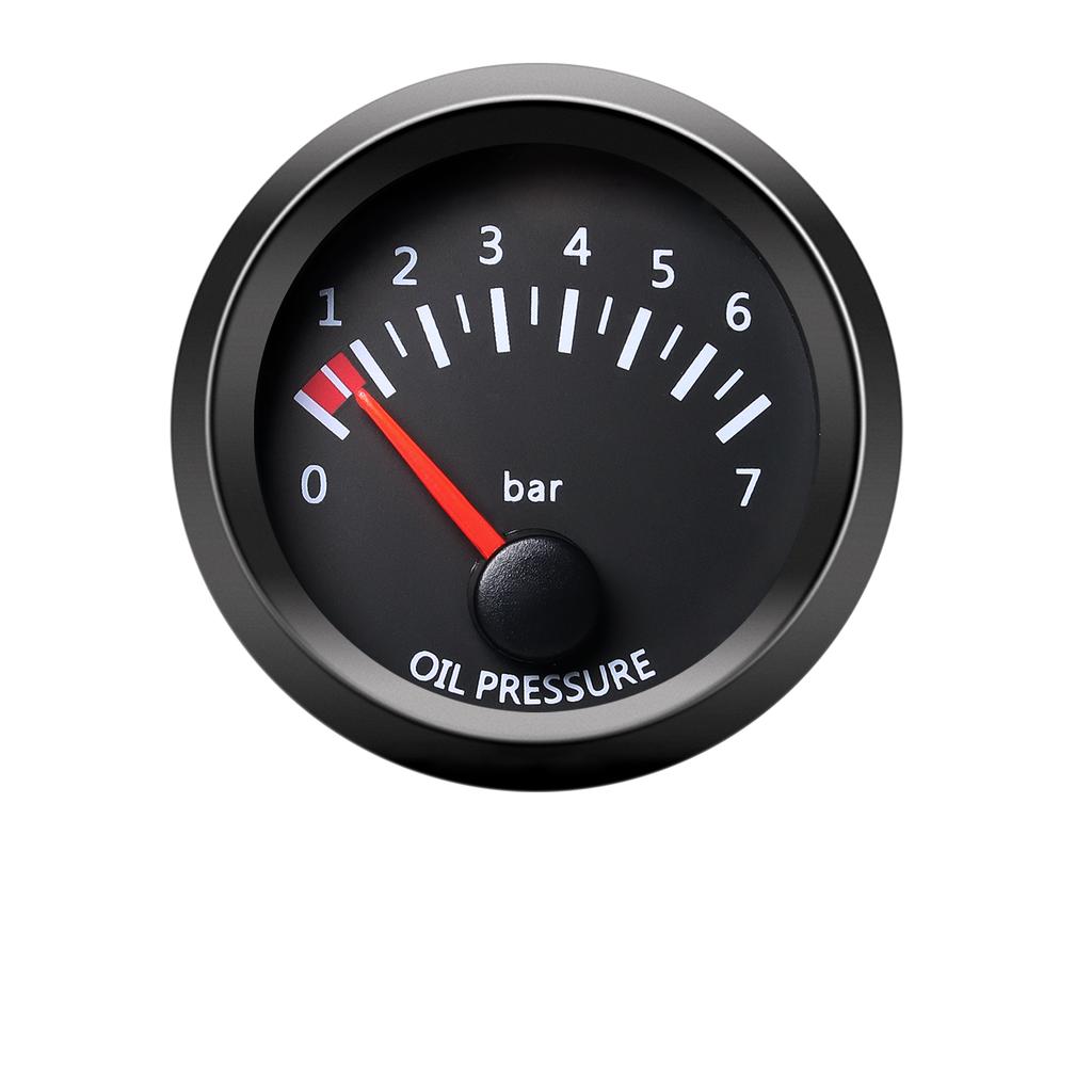 52mm Car Oil Pressure Gauge Sensors Modification 0-7 BAR PSI Oil Pressure Meters for Truck Car 12V Oil Press Sensor M10x1 NPT1/8
