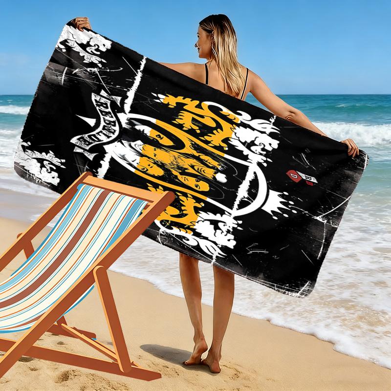 RBD Band Print Beach Towel, Large Soft Quick Dry Towel for Beach Camping Swimming