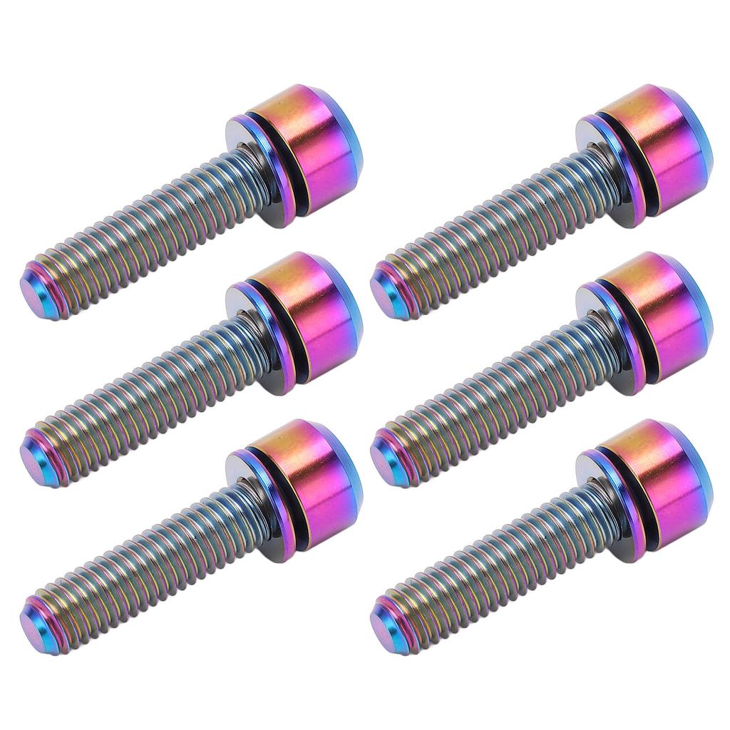 6 Stück RISK Fahrradvorbau-Schrauben-Kit Titan-Vorbau-Schrauben Ersatzteile M5 20mm Bunt