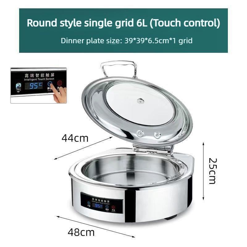 Hydraulic Flip Stainless Steel Buffet Stove Touch Control Electric Heating Breakfast Stove Hotel High-end Buffet Insulated Stove