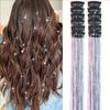 Heat Resistant Glitter Tinsel Hair Extensions Silk Hair String Extensions  For Kids Girls Women