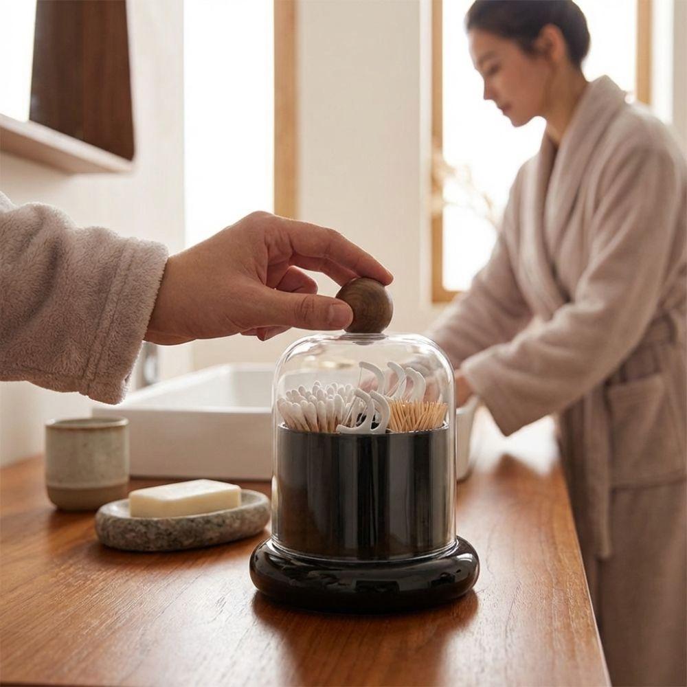 Retro Swab Toothpick Holder Plastic Toothpick Storage Box Portable Toothpick Dispenser  Living Room